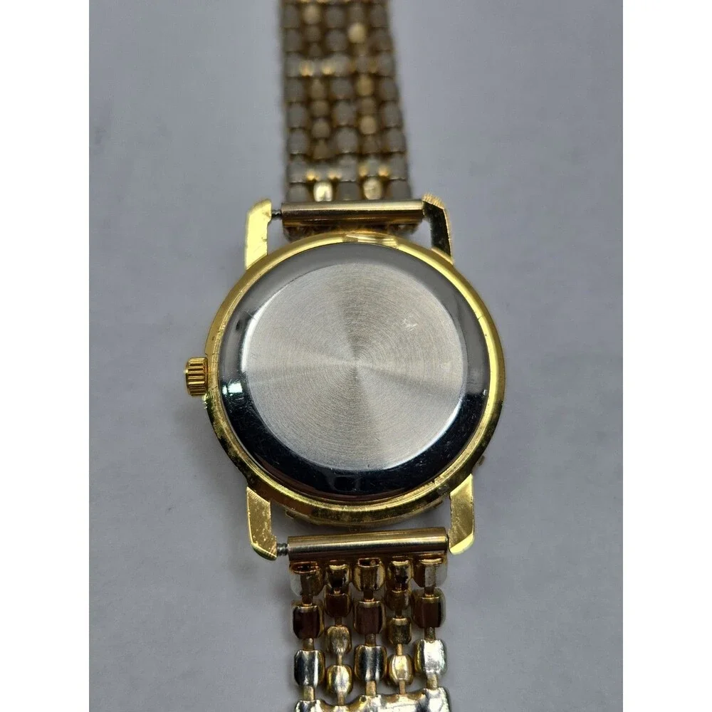 Jalga Womens Pink Crystals Rhinestones Dress Watch Gold Bracelet New Battery